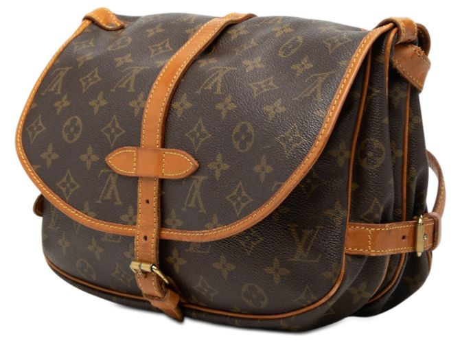 Louis Vuitton Saumur 25 Monogramma Marrone - vista 2