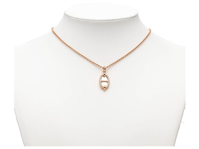 Collana Pendente Maillon Mini in Oro Rosa Placcato Hermès D'oro - vista 4