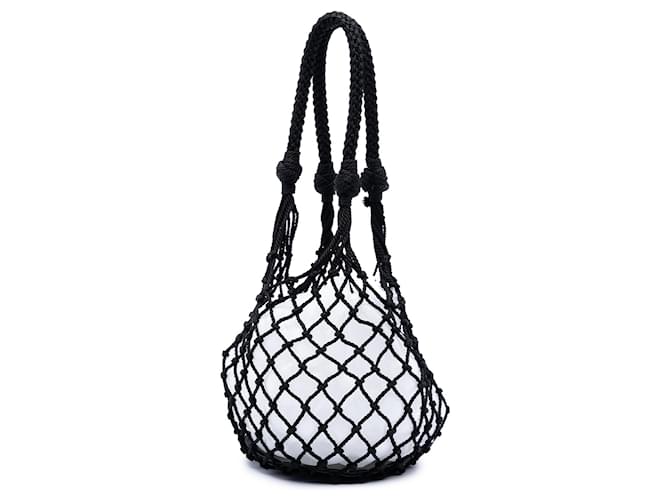 Borsa a secchiello in rete e pelle nera Prada Nero - vista 2