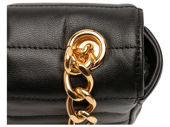 Céline Borsa a spalla in pelle di capra matelassé nera monocromatica Celine con catena Nero - vista 8