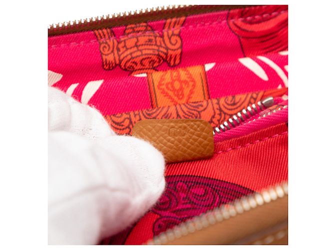 Silk In Billetera compacta de seda Epsom marrón Hermès Castaño - vista 6