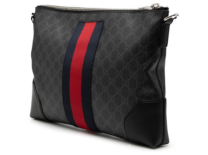Borsa a tracolla Gucci GG Supreme Web nera Nero - vista 2