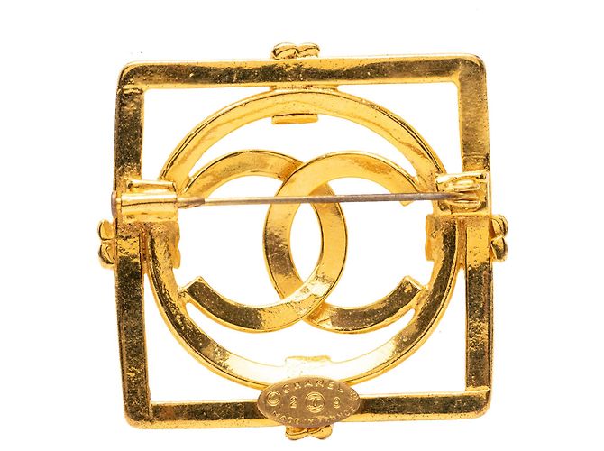 Spilla quadrata placcata oro CC di Chanel D'oro - vista 2