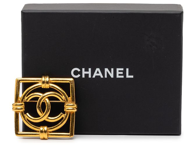 Spilla quadrata placcata oro CC di Chanel D'oro - vista 4