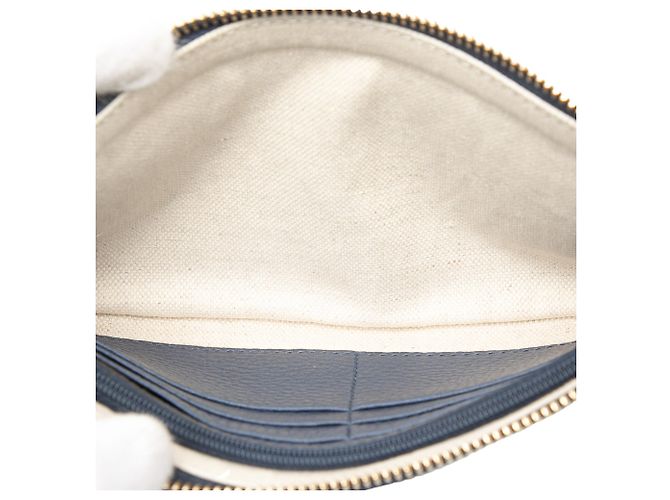Bolsito de muñeca de cuero azul texturizado Gucci Azul marino - vista 4