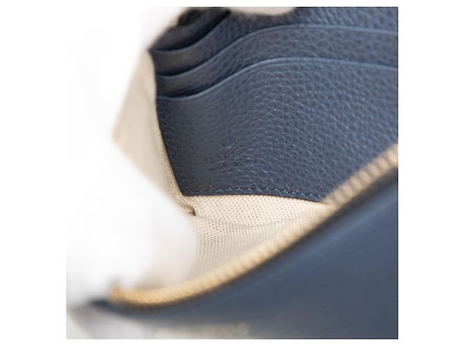 Bolsito de muñeca de cuero azul texturizado Gucci Azul marino - vista 5