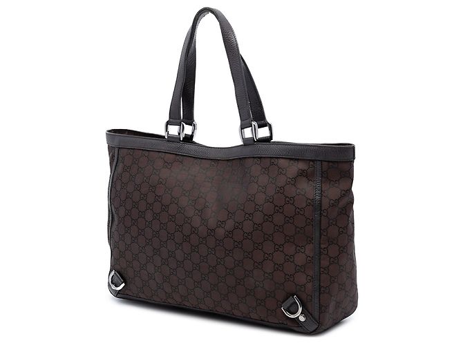 Gucci Braune GG Nylon Abbey D Ring Tote Dunkelbraun - Ansicht 2
