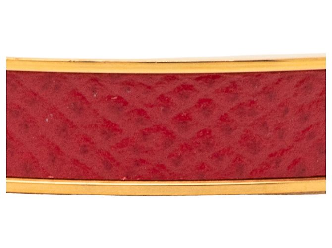 Kelly Bracciale Bangle Cadena Lock in Epsom placcato oro rosso Hermès - vista 7