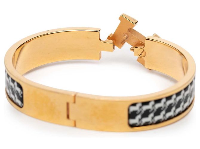 Hermès Schwarzes schmales Emaille Cheval Pixel Clic H Armband PM - Ansicht 5