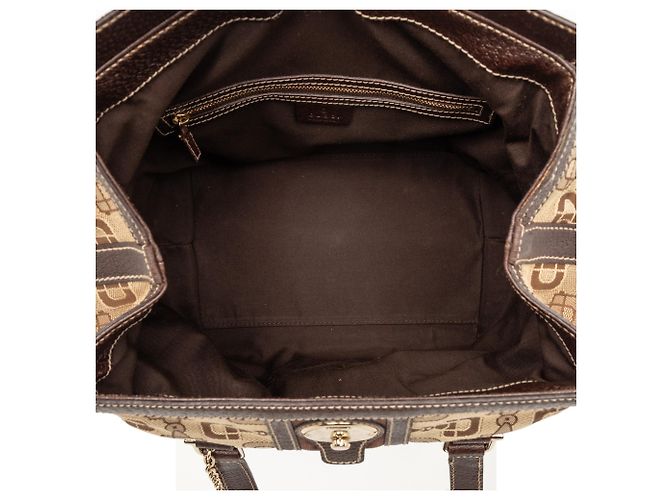 Gucci Beiger Horsebit Canvas Web Handtasche - Ansicht 4