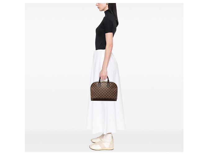 Louis Vuitton Alma PM Damier Ebene Marrone - vista 7