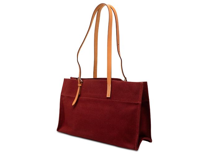 Hermès Rote Toile Etriviere Elan Tasche Bordeaux - Ansicht 2