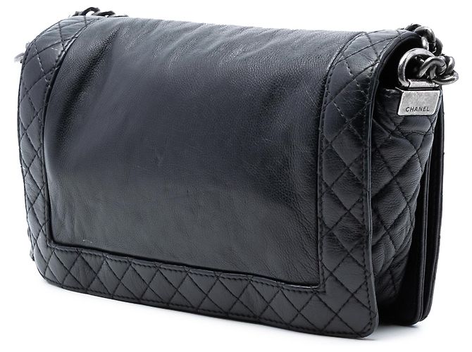 Chanel Noir Moyen En Cuir De Veau Boy Reverso Flap - vue 2