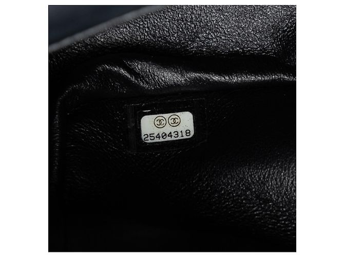 Chanel Nero Medio Classico Chevron Pelle di Vitello Pieghettata Doppio Flap - vista 6