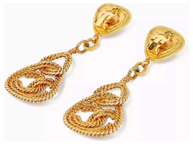 Chanel Vintage Nieten Statement Ohrringe Golden - Ansicht 3