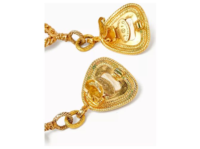 Chanel Vintage Nieten Statement Ohrringe Golden - Ansicht 5
