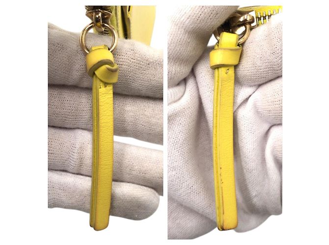 Tarjetero de cuero amarillo Chloé Sense - vista 6