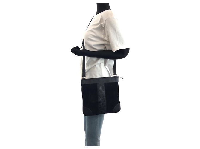 Borsa a Spalla in Pelle/Scamosciata Gucci Nero - vista 6