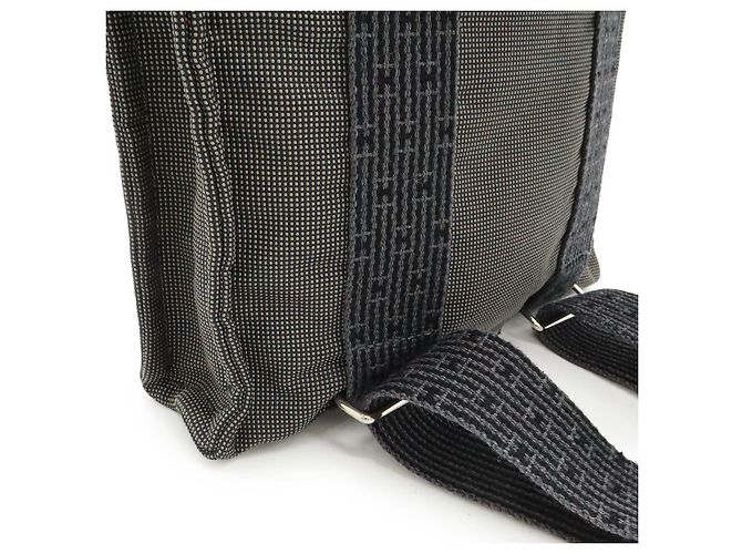 Hermès Aline Rucksack aus Canvas Grau - Ansicht 7