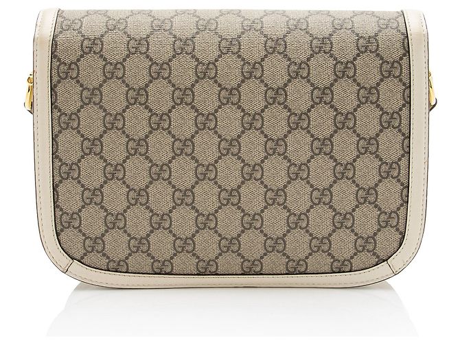 Borsa a Spalla Media Gucci GG Supreme Horsebit 1955 Marrone Beige - vista 3