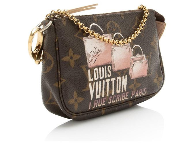 Mini Pochette Accessoires Affiche aus Monogramm-Canvas Limitierte Auflage Louis Vuitton Braun - Ansicht 2