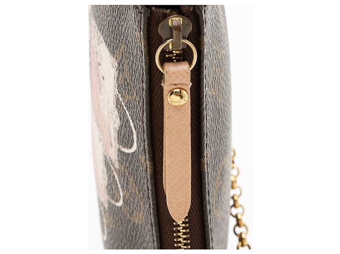 Mini Pochette Accessoires Affiche aus Monogramm-Canvas Limitierte Auflage Louis Vuitton Braun - Ansicht 8