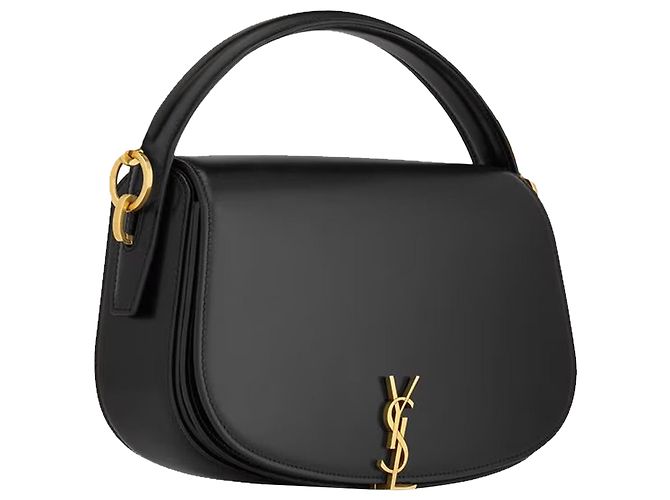 Borsa a spalla a mezzaluna SAINT LAURENT VOLTAIRE Nero - vista 2