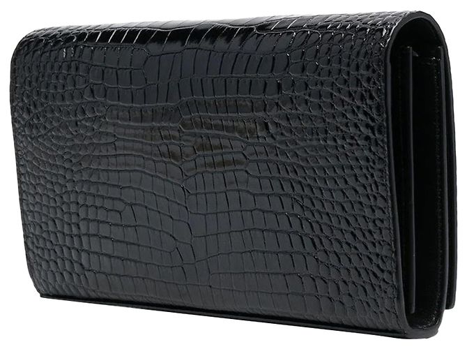 Bolsa de Ombro Cassandre Croco da Saint Laurent Preto - vista 2