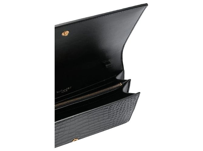 Bolsa de Ombro Cassandre Croco da Saint Laurent Preto - vista 3