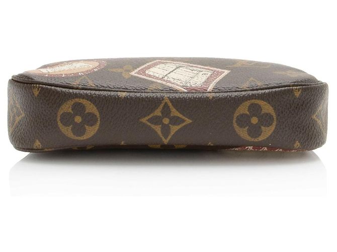 Mini Pochette Accessoires de lona Monogram con parches de edición limitada Louis Vuitton Castaño Beige - vista 4
