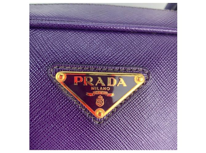 Borsa Prada in pelle Saffiano Lux piccola con manico superiore viola Porpora - vista 10