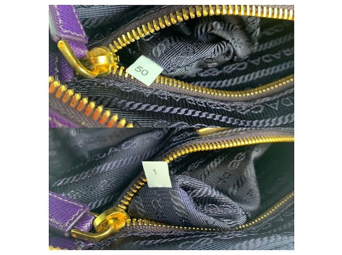 Borsa Prada in pelle Saffiano Lux piccola con manico superiore viola Porpora - vista 6