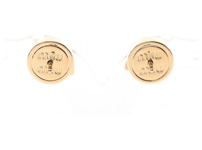 Brincos de esmalte dourado Miu Miu - vista 4