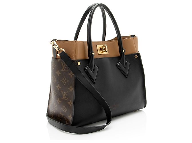 On My Side MM Tote aus Kalbsleder und Monogram Canvas von Louis Vuitton Schwarz - Ansicht 2