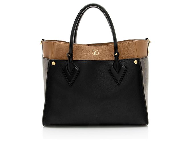 On My Side MM Tote aus Kalbsleder und Monogram Canvas von Louis Vuitton Schwarz - Ansicht 3