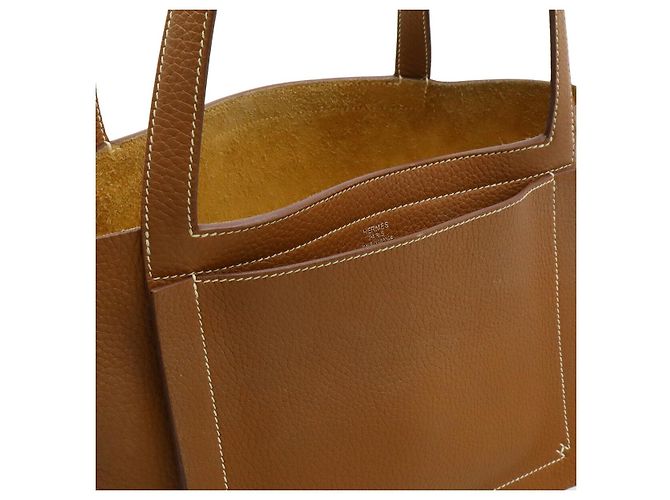 Borsa Tote Elier 31 di Hermès in pelle marrone D'oro Metallico - vista 7