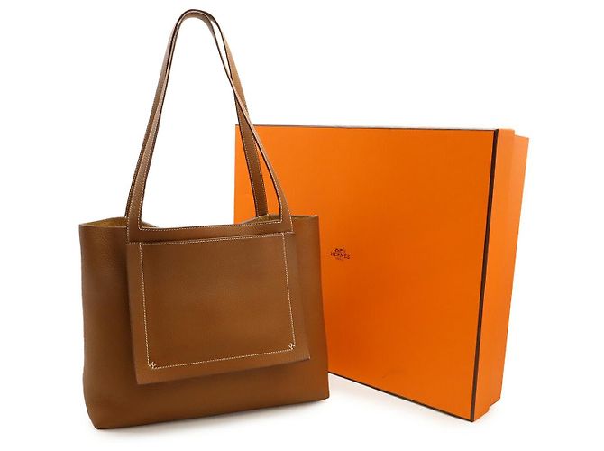 Borsa Tote Elier 31 di Hermès in pelle marrone D'oro Metallico - vista 9