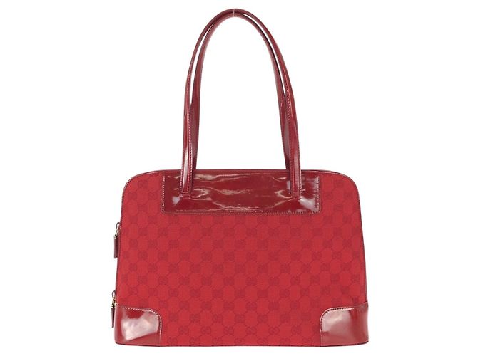 Gucci Rote GG Canvas Tragetasche - Ansicht 2