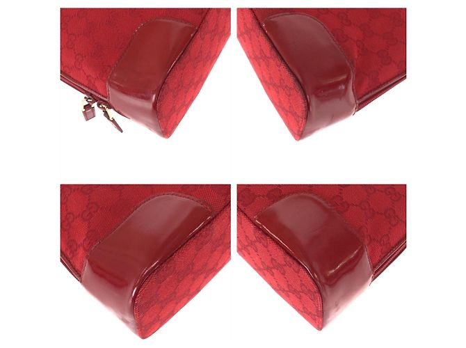 Gucci Rote GG Canvas Tragetasche - Ansicht 3
