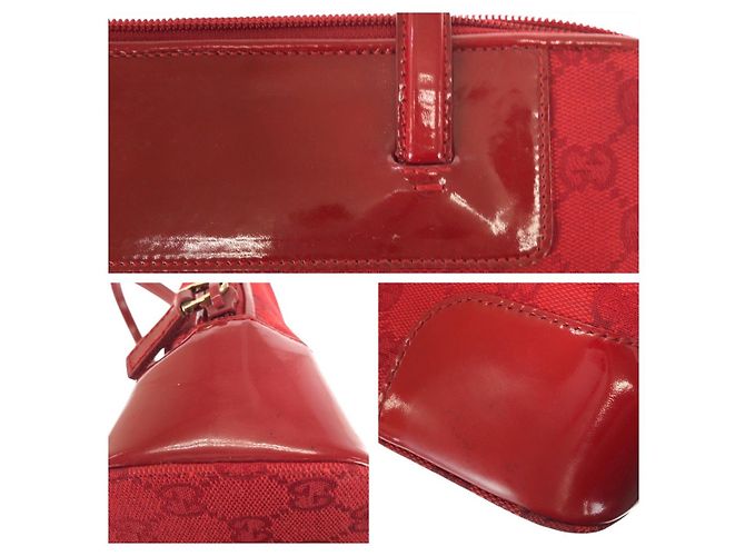 Gucci Rote GG Canvas Tragetasche - Ansicht 6