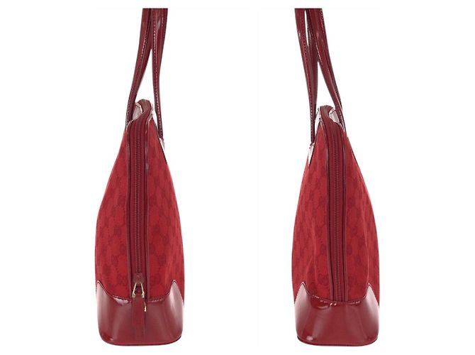 Gucci Rote GG Canvas Tragetasche - Ansicht 8