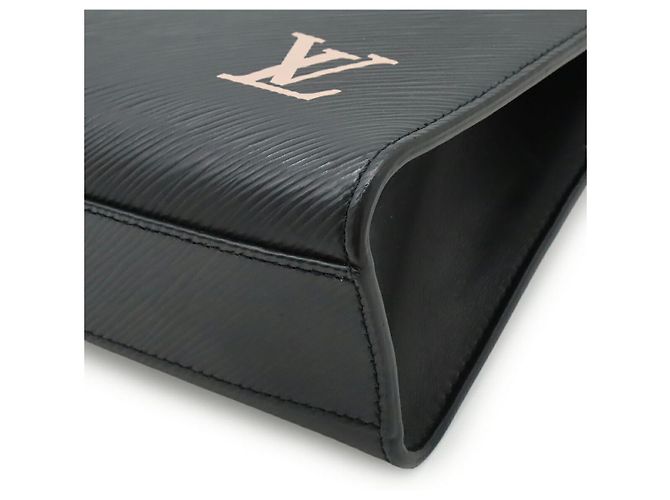 Borsa Sac Plat BB in pelle Epi Louis Vuitton Nero - vista 3
