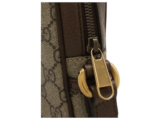 Borsa Messenger Ophidia Small GG Supreme di Gucci Marrone Beige - vista 4