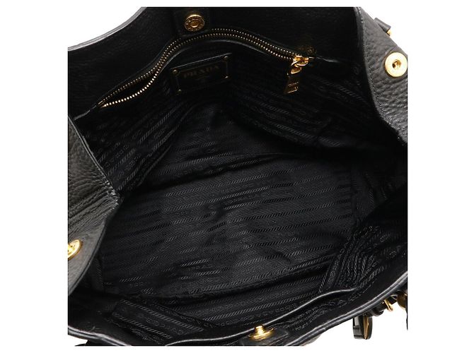 Prada Vitello Daino 2WAY Tote Tasche Schwarz - Ansicht 7