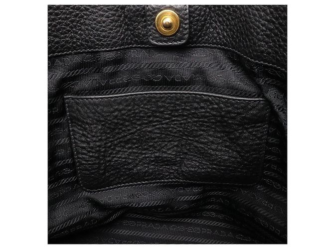 Prada Vitello Daino 2WAY Tote Tasche Schwarz - Ansicht 8
