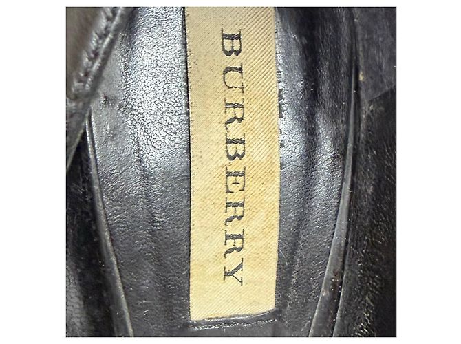 Décolleté a punta in pelle nera con dettaglio a fiocco Burberry Nero - vista 6