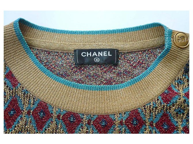 CHANEL Ultra Chic Leichter Goldpullover Ägypten Kollektion Fast Neuer Zustand Größe 36 Gold hardware - Ansicht 5