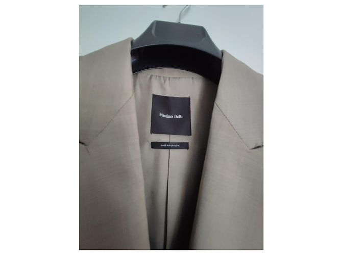 Terno de calça Massimo Dutti em lã bege - vista 3