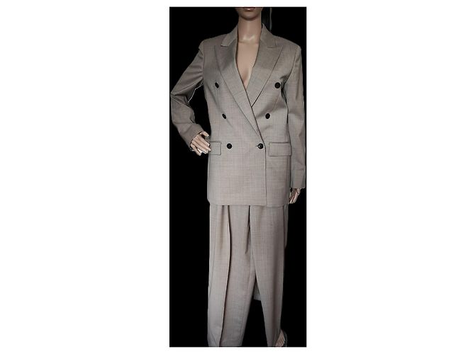 Terno de calça Massimo Dutti em lã bege - vista 8