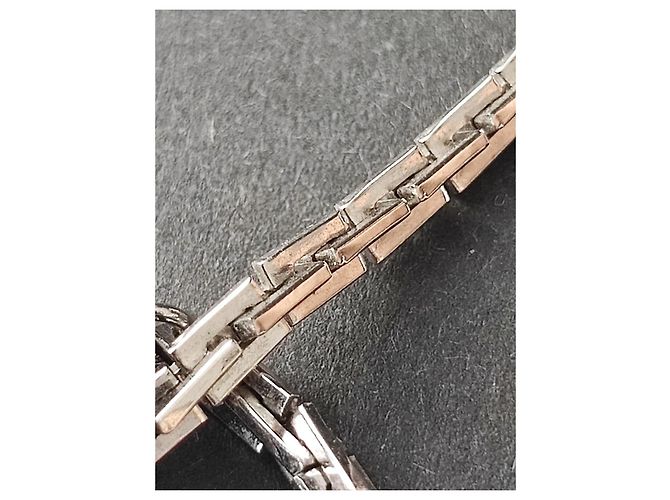 Christian Dior Sautoir Halskette Silberfarben mit Gerippten Perlen - Ansicht 2